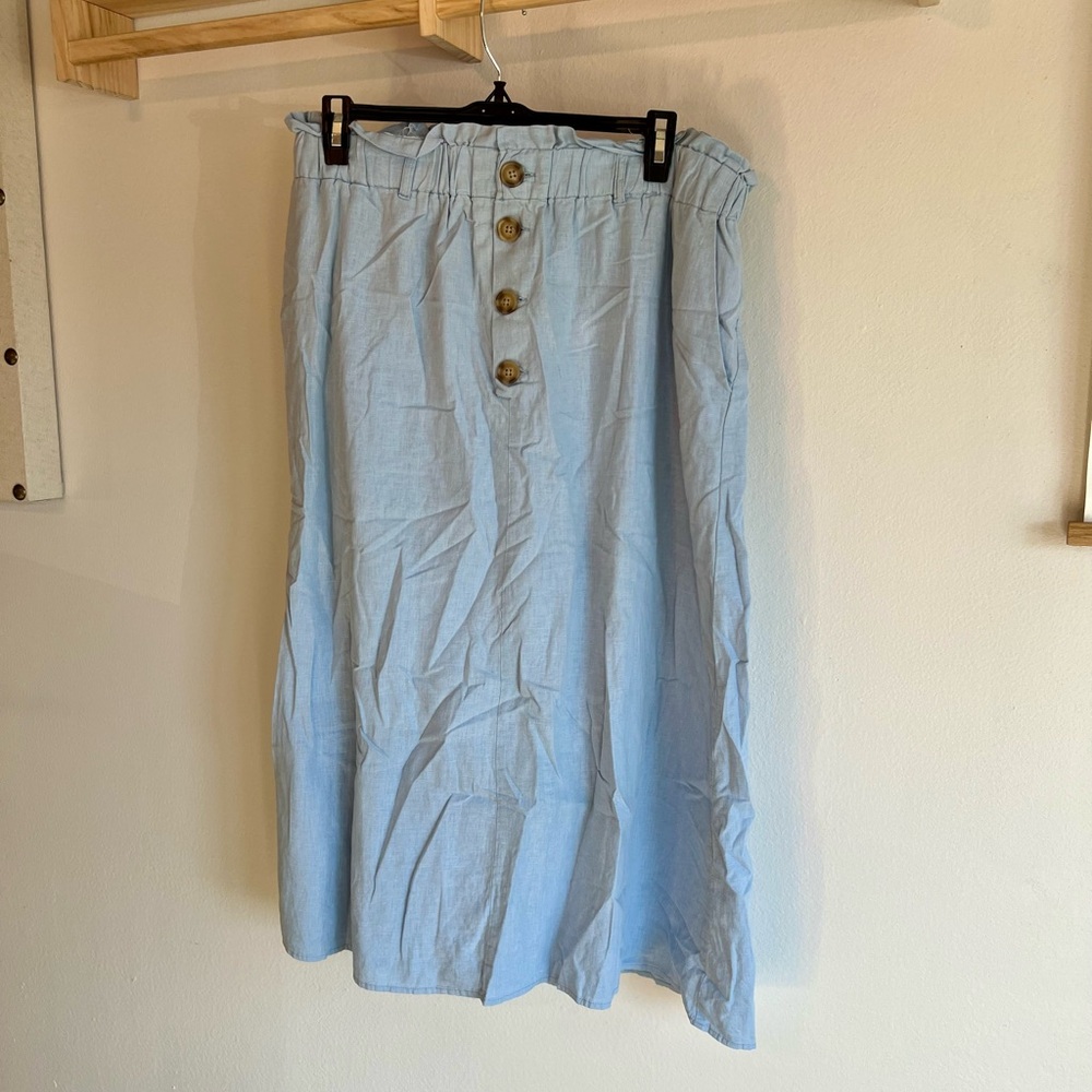 Urban Outfitters Sky Blue Button Midi Skirt